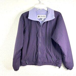 COLUMBIA‎ CORE Jacket Womens Size S Purple Fleece Lined Zip Pockets Outdoors